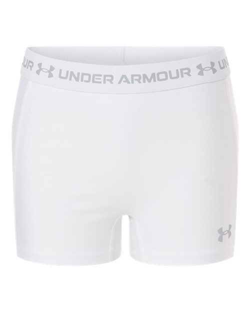 Women's HeatGear 3" Shorty - White/ Halo Grey Front