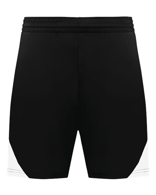 Men's Step-Back Basketball Shorts - Black/ White Front