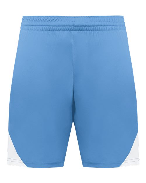 Men's Step-Back Basketball Shorts - Columbia Blue/ White Front