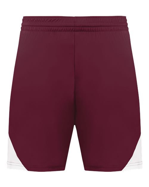 Men's Step-Back Basketball Shorts - Maroon/ White Front