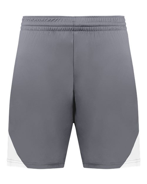 Youth Step-Back Basketball Shorts - Graphite/ White Front
