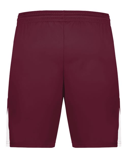 Youth Step-Back Basketball Shorts - Maroon/ White Back