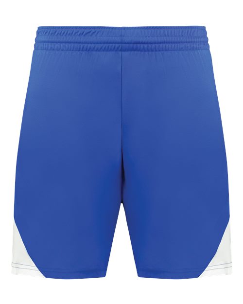 Youth Step-Back Basketball Shorts - Royal/ White Front