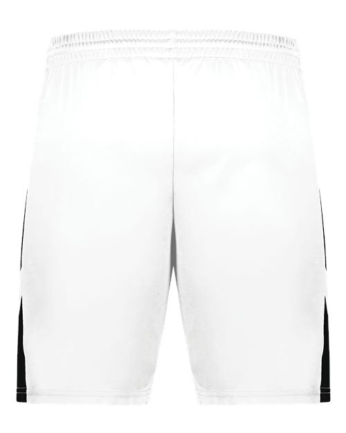 Youth Step-Back Basketball Shorts - White/ Black Back