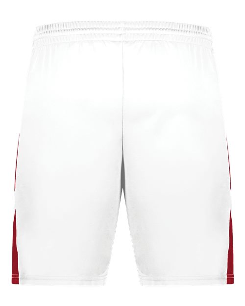 Youth Step-Back Basketball Shorts - White/ Red Back