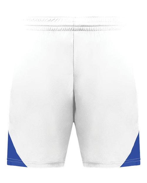 Augusta Sportswear Youth Step-Back Basketball Shorts - White/ Royal Front