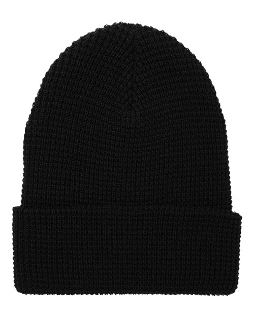 YP Classics Waffle Cuffed Knit Beanie - Back