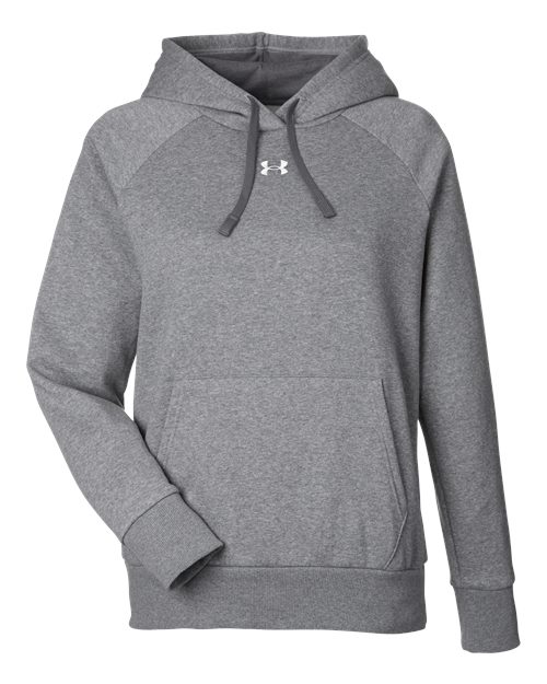 Women's Rival Fleece Hooded Sweatshirt - Castlerock Grey Light Heather/ White Front