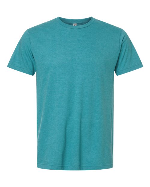 Unisex Fine Jersey T-Shirt - Heather Aqua Blue Front