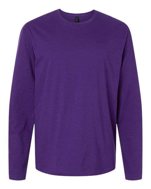 Unisex Softstyle® Long Sleeve T-Shirt - Purple Front