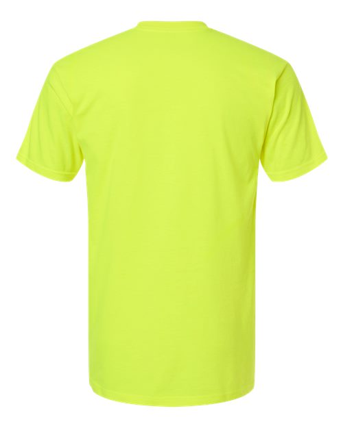 Unisex Heavyweight Jersey Pocket T-Shirt - Safety Green Back