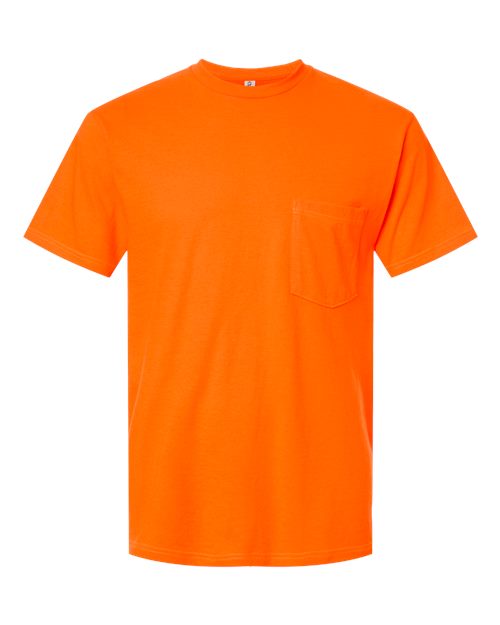 Unisex Heavyweight Jersey Pocket T-Shirt - Safety Orange Front