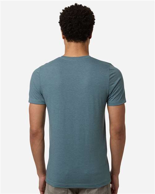 Unisex Combed CVC T-Shirt - Heather Steel Blue Back