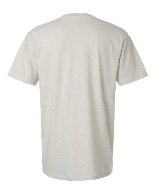 Unisex Fine Jersey Tee - Heather Oatmeal Back