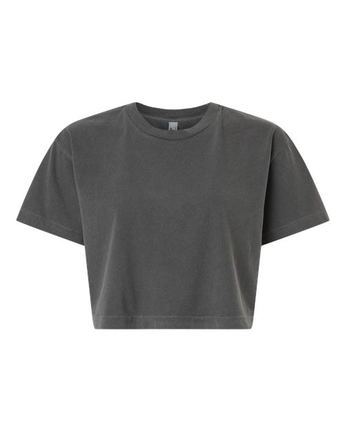Women's Garment-Dyed Heavyweight Cropped Tee - Faded Black Front