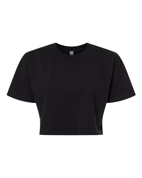 Women's Garment-Dyed Heavyweight Cropped Tee - True Black Front