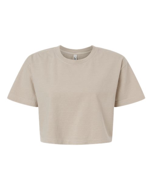 Women's Garment-Dyed Heavyweight Cropped Tee - Faded Bone Front