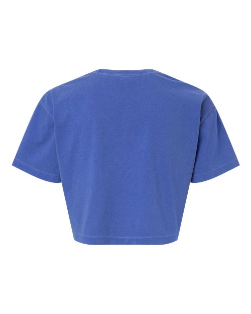 Women's Garment-Dyed Heavyweight Cropped Tee - Faded Lapis Back