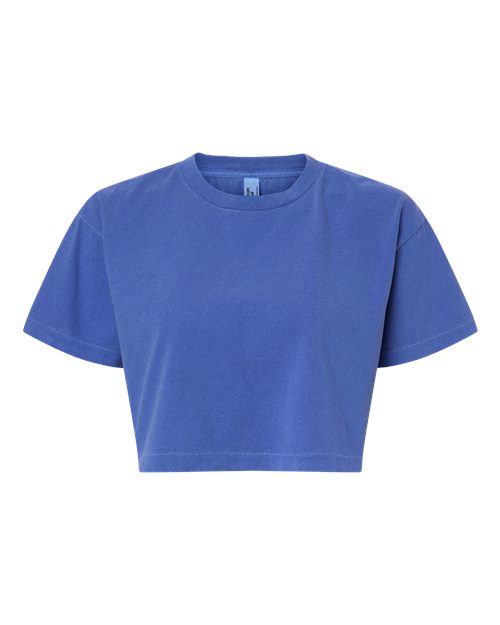 Women's Garment-Dyed Heavyweight Cropped Tee - Faded Lapis Front