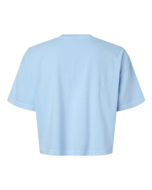 Women's Garment-Dyed Heavyweight Cropped Tee - Faded Powder Blue Back