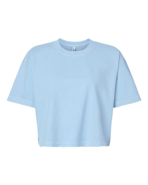 Women's Garment-Dyed Heavyweight Cropped Tee - Faded Powder Blue Front