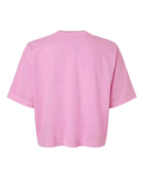 Women's Garment-Dyed Heavyweight Cropped Tee - Faded Powder Pink Back