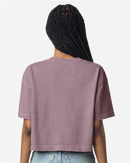 Women's Garment-Dyed Heavyweight Cropped Tee - Faded Smokey Violet Back
