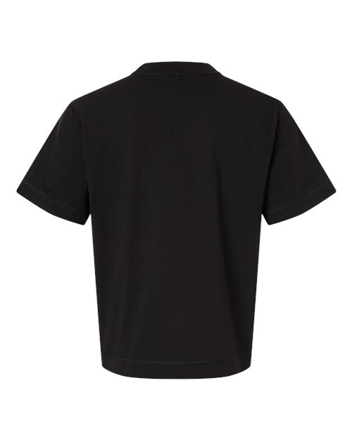Unisex Heavyweight Cotton Mid-Length Tee - Black Back