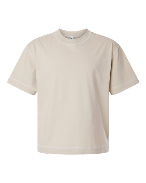 Unisex Heavyweight Cotton Mid-Length Tee - Bone Front