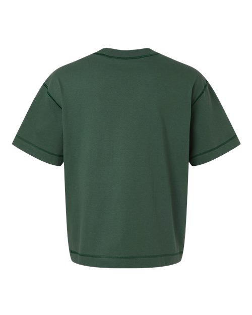 Unisex Heavyweight Cotton Mid-Length Tee - Pine Back