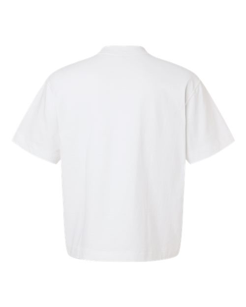 Unisex Heavyweight Cotton Mid-Length Tee - White Back