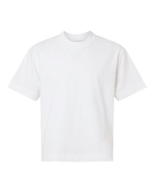 Unisex Heavyweight Cotton Mid-Length Tee - White Front