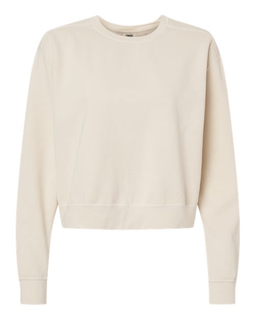 Women's Garment-Dyed Mid-Length Crewneck Sweatshirt - Ivory Front