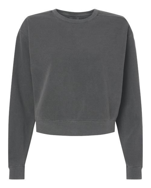 Women's Garment-Dyed Mid-Length Crewneck Sweatshirt - Pepper Front