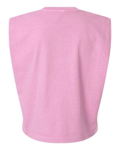 Women's Garment-Dyed Heavyweight Muscle Tee - Faded Powder Pink Back