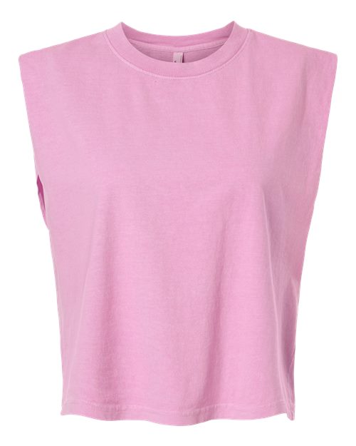 Women's Garment-Dyed Heavyweight Muscle Tee - Faded Powder Pink Front