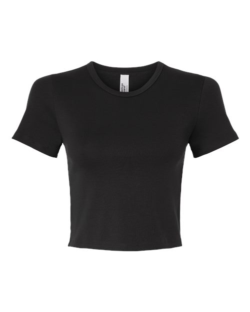 Women's Baby Rib Cropped Tee - Black Front