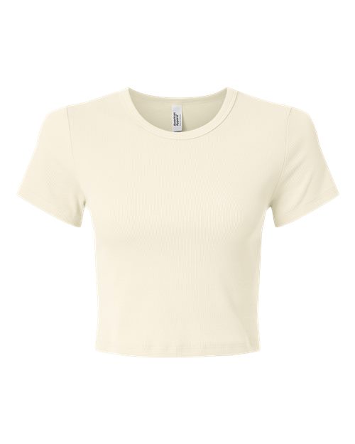 Women's Baby Rib Cropped Tee - Bone Front