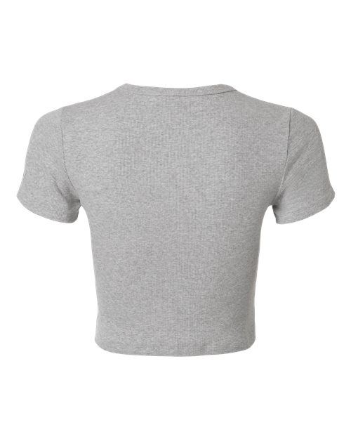 Women's Baby Rib Cropped Tee - Heather Grey Back