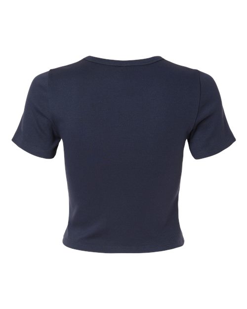Women's Baby Rib Cropped Tee - Navy Back