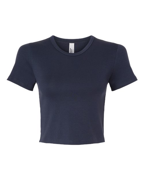 Women's Baby Rib Cropped Tee - Navy Front