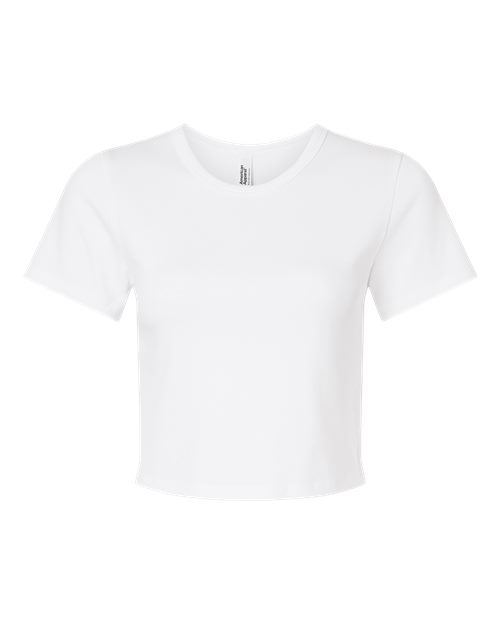 Women's Baby Rib Cropped Tee - White Front