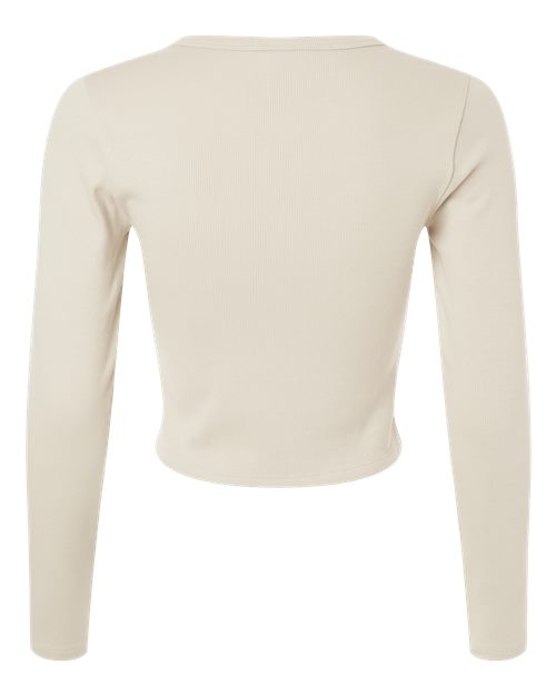 Women's Baby Rib Long Sleeve Cropped Tee - Bone Back