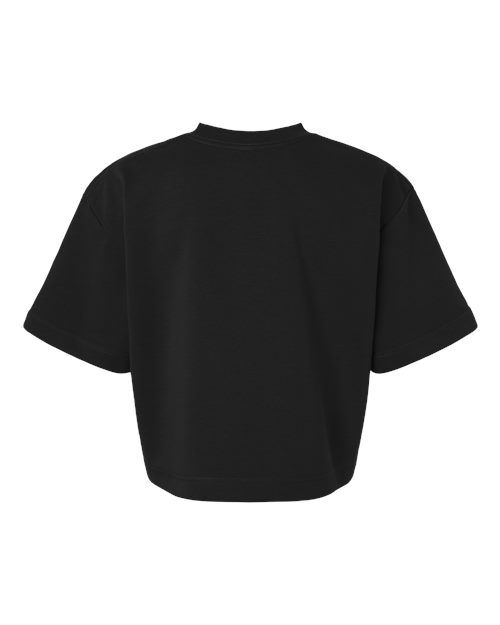 Women's French Terry Mid-Length Boxy Top - Black Back