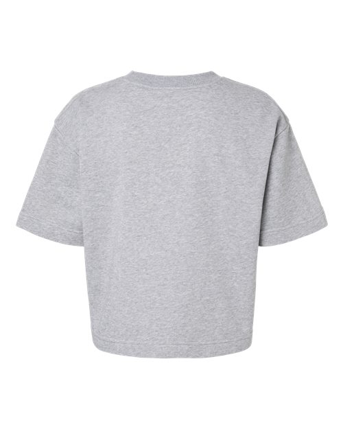 Women's French Terry Mid-Length Boxy Top - Heather Grey Back