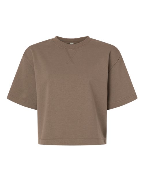 Women's French Terry Mid-Length Boxy Top - Savana Front