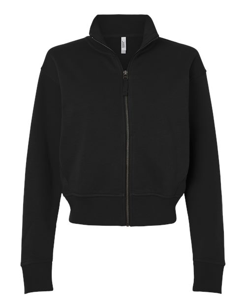 Women's French Terry Full-Zip Jacket - Black Front