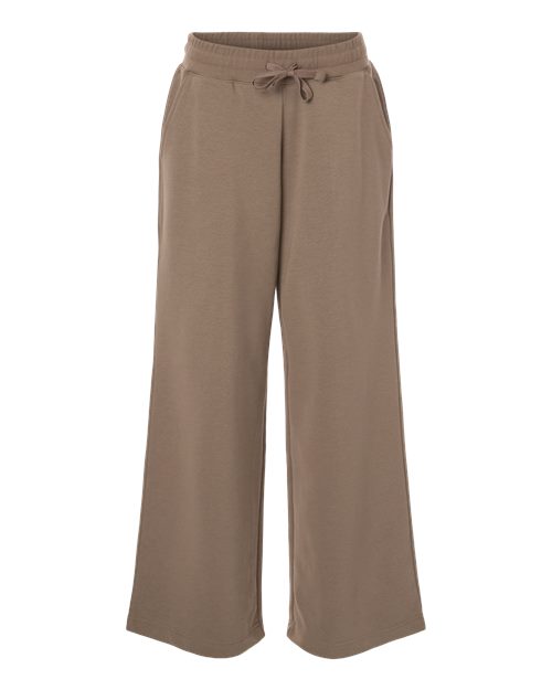 Women's French Terry Wide Leg Pants - Savana Front