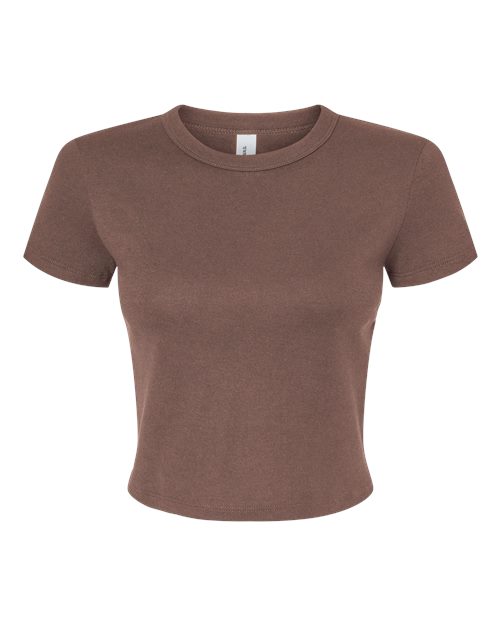 Women's Micro Rib Baby Tee - Solid Cocoa Blend Front
