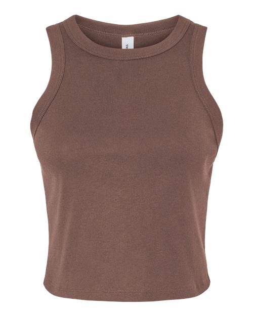 Women's Micro Rib Racer Tank - Solid Cocoa Blend Front